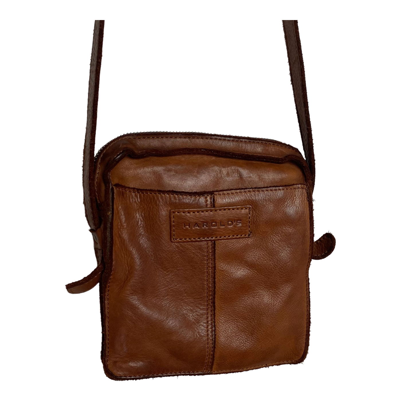 Harold's Bags leather submarine crossbag mini, cognac