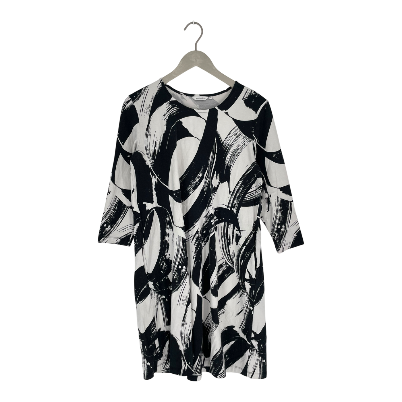 Marimekko aretta tricot dress, black & white | woman M