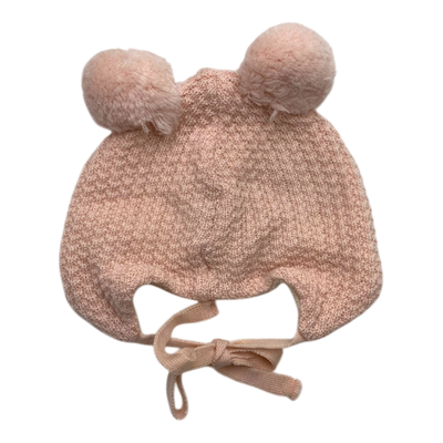 Gugguu merino beanie with 2 poms, pink | 45/46cm