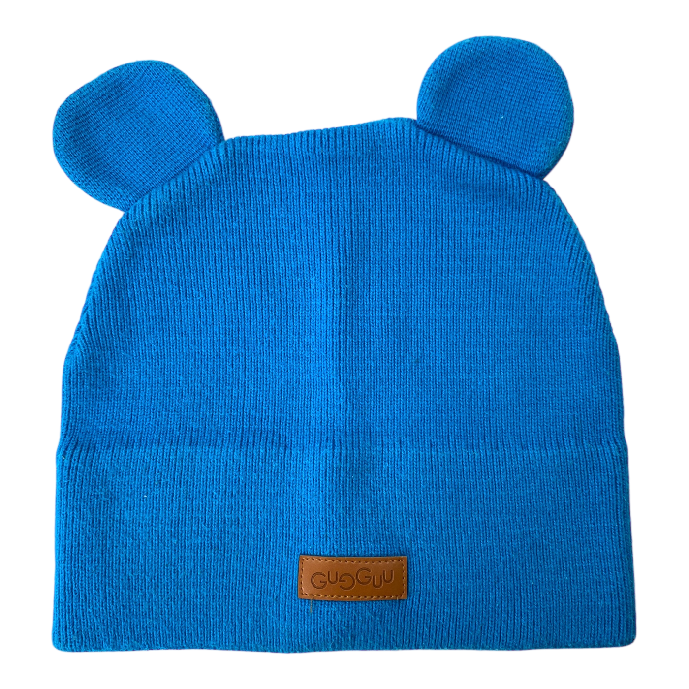 Gugguu cotton knitted beanie with ears, blue | 51/52cm