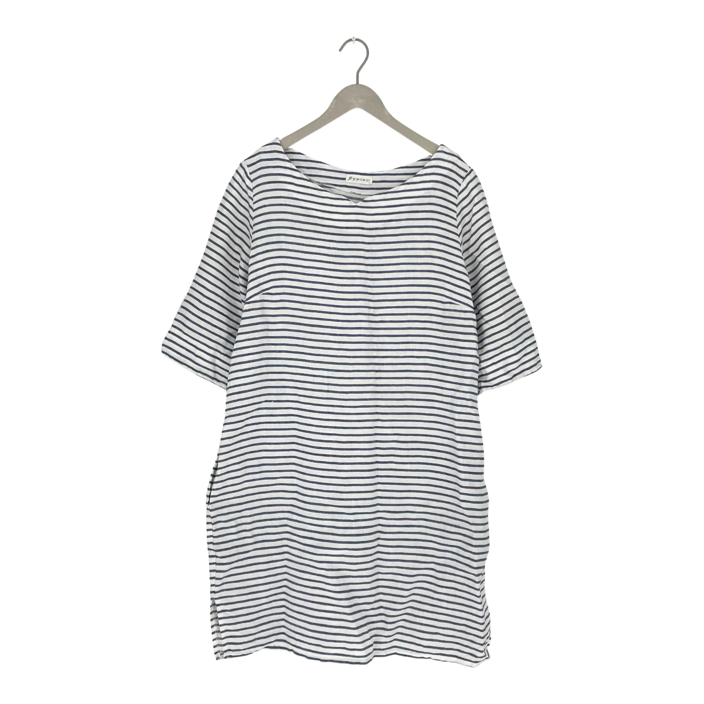 Bypias linen dress, stripes | woman M
