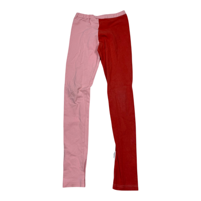 Gugguu block leggings, red & pink | 134cm
