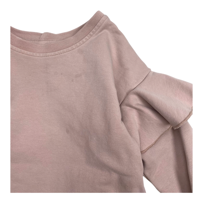 Gugguu frill sweatshirt, mauve | 98cm
