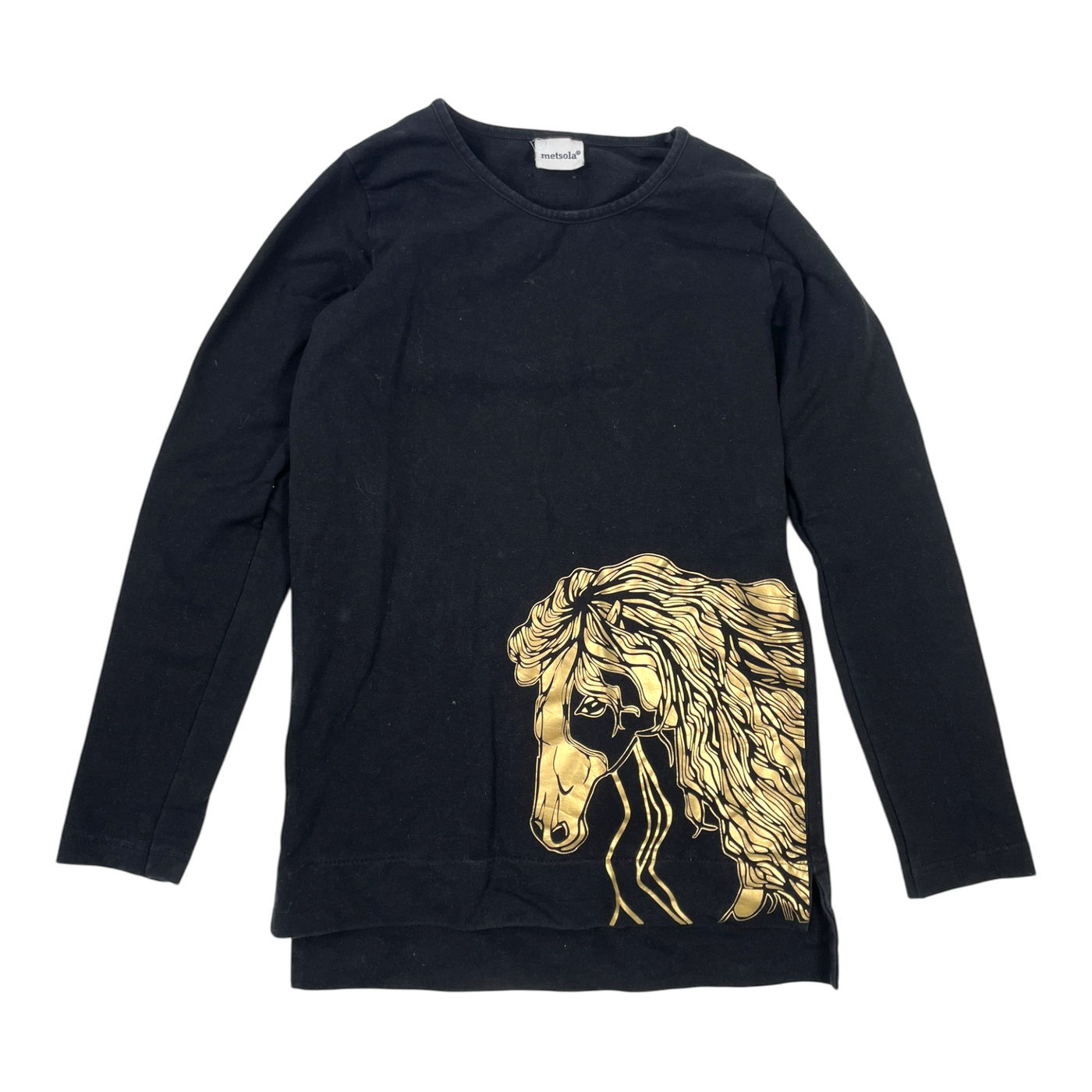Metsola shirt, golden horse | 134/140cm
