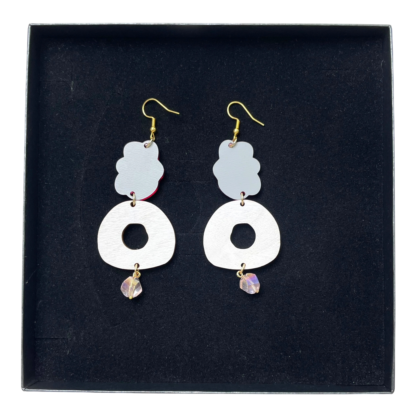 Maanantaimalli earrings, pink/baby blue | onesize