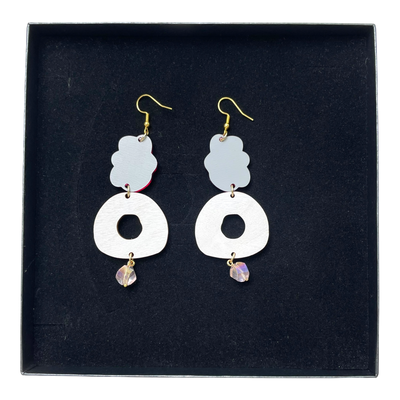 Maanantaimalli earrings, pink/baby blue | onesize