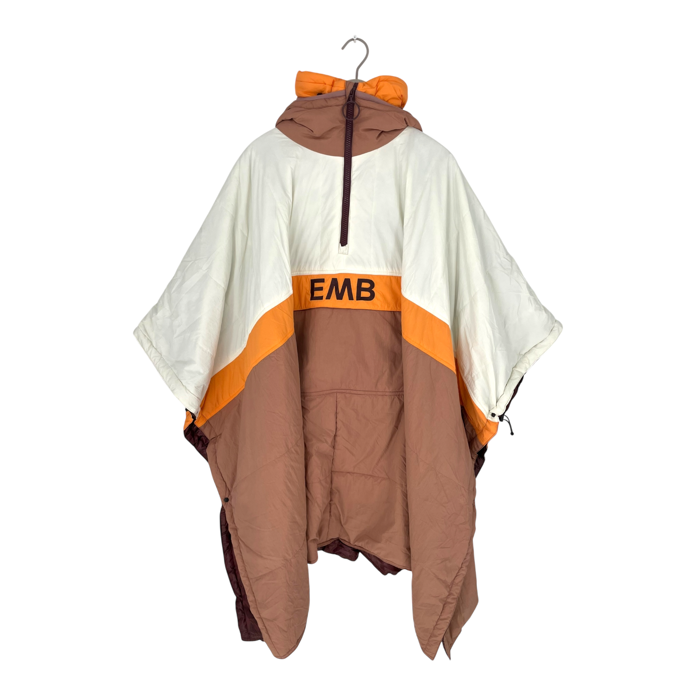 Embassy of Bricks and Logs anvil peak poncho, mauve/white | unisex L