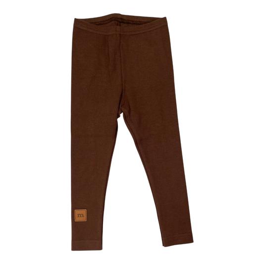 Metsola rib leggings, brown | 86/92cm