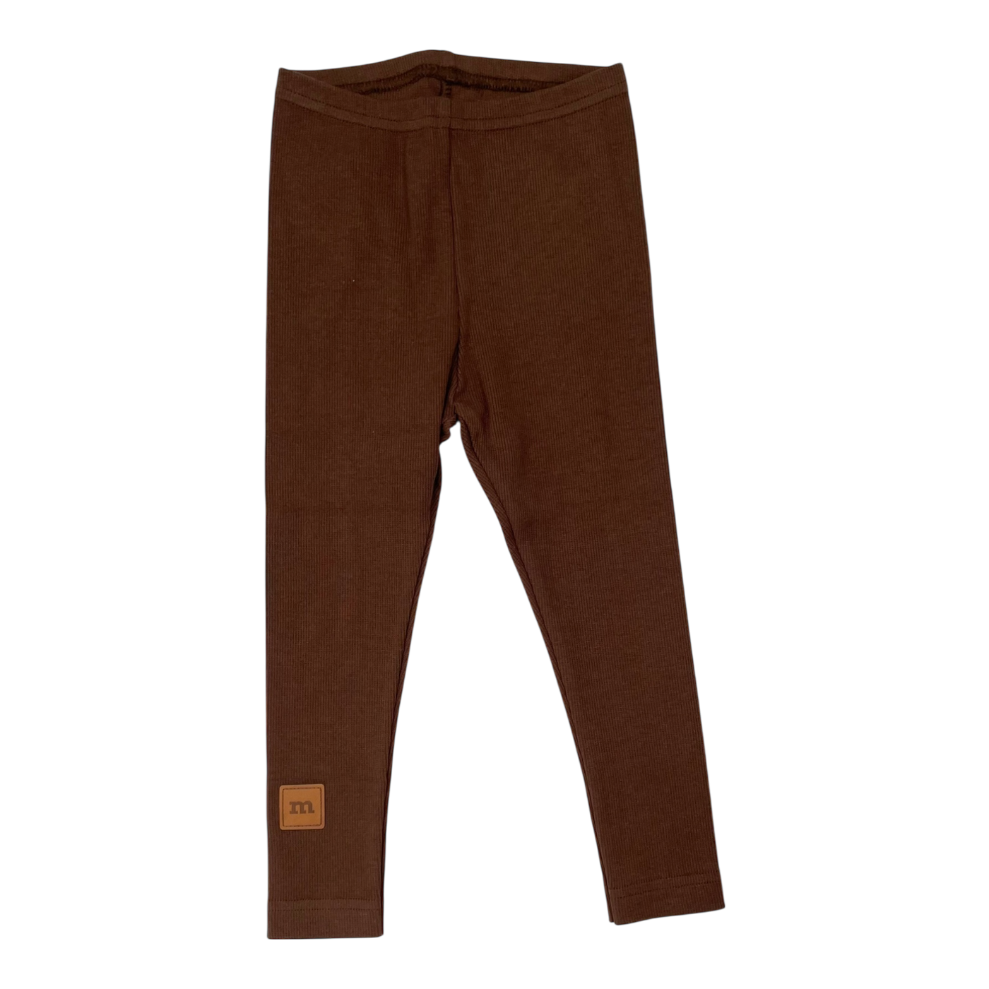 Metsola rib leggings, brown | 86/92cm