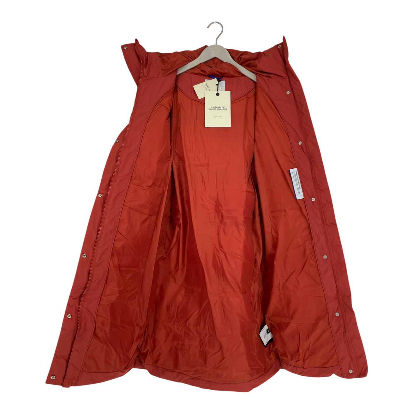 Embassy of Bricks and Logs ry puffer jacket, brick red | unisex S