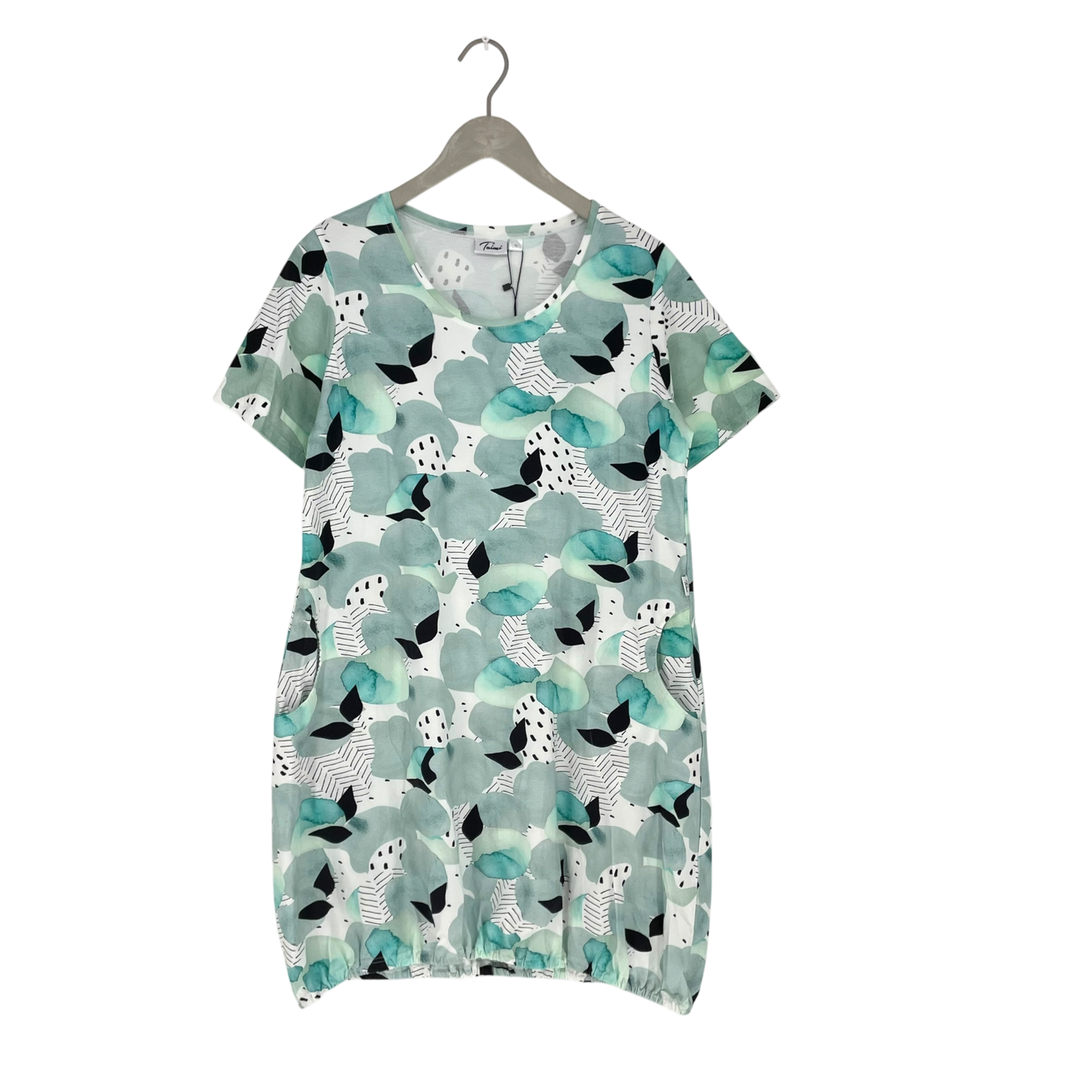 Taimi pocket tunic, turquoise watercolor | woman XL