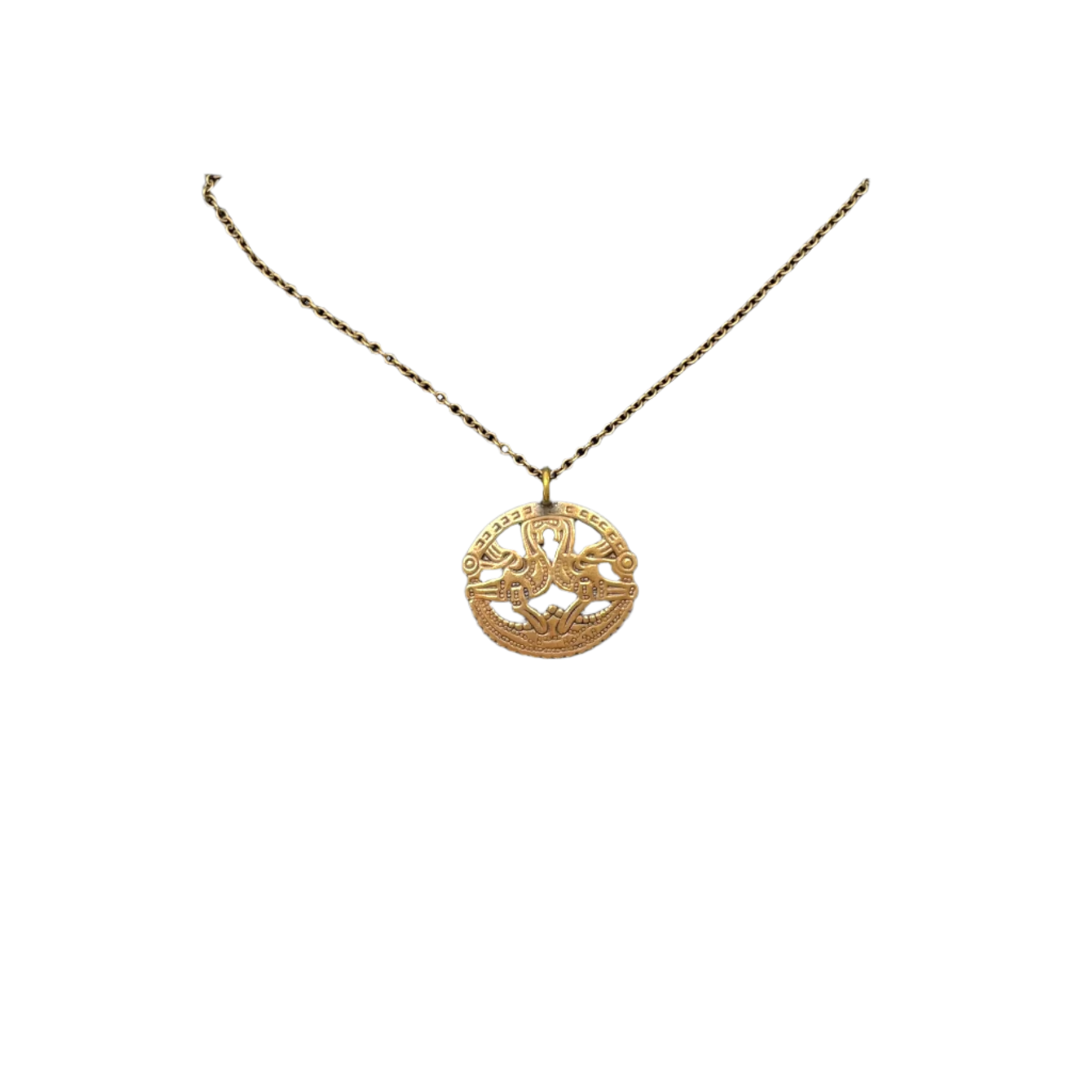 Kalevala Koru kuhmoisten kukot necklace, bronze