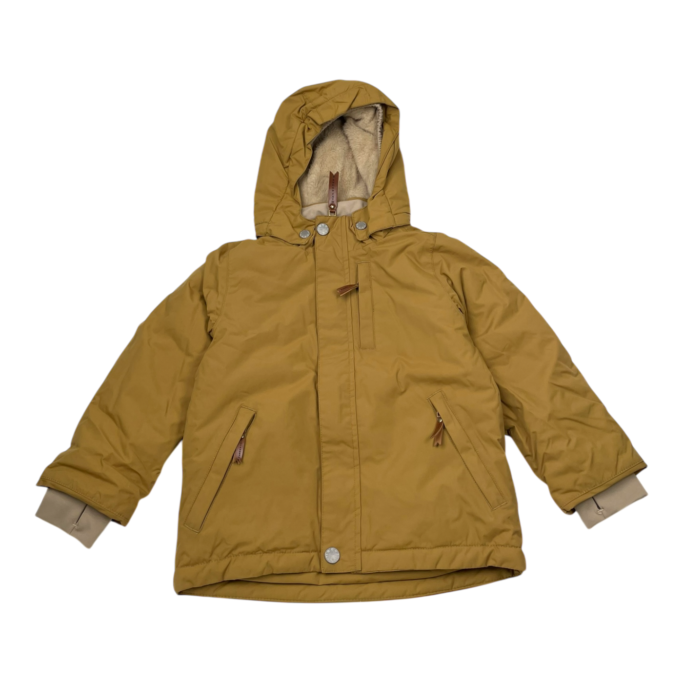 Mini A Ture matadyanko fleece lined winter jacket, mustard | 104cm