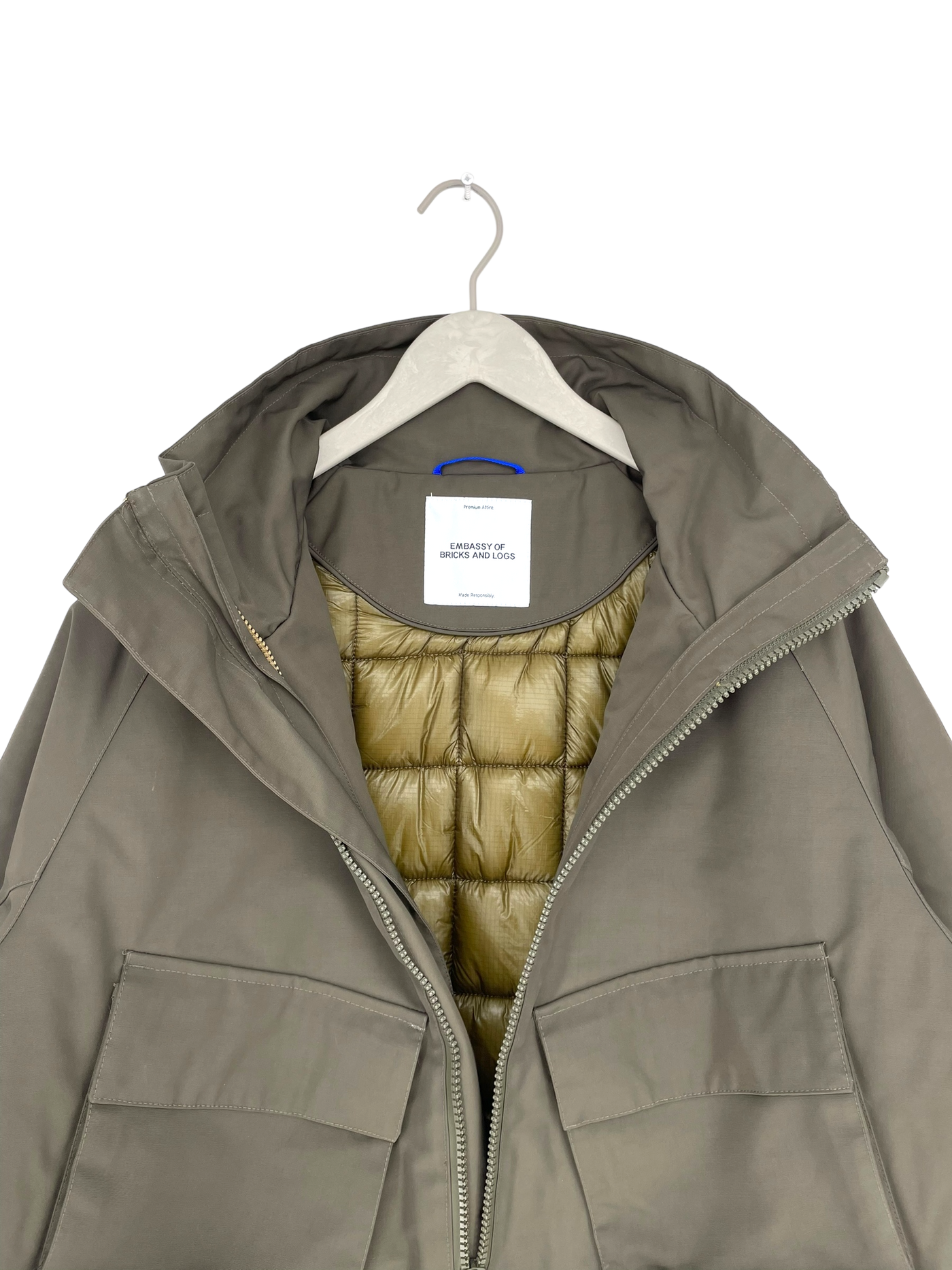 Embassy of Bricks and Logs parka jacket, brown | unisex L