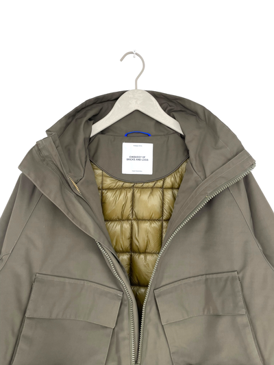 Embassy of Bricks and Logs parka jacket, brown | unisex L