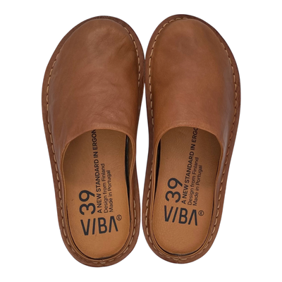 VIBAe Roma leather slippers, cognac brown | 39