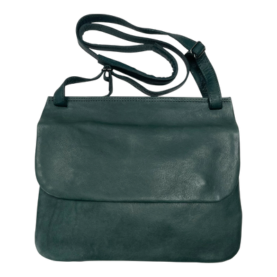Harold's Bags leather chacoral smooth shoulder bag triple, petrol