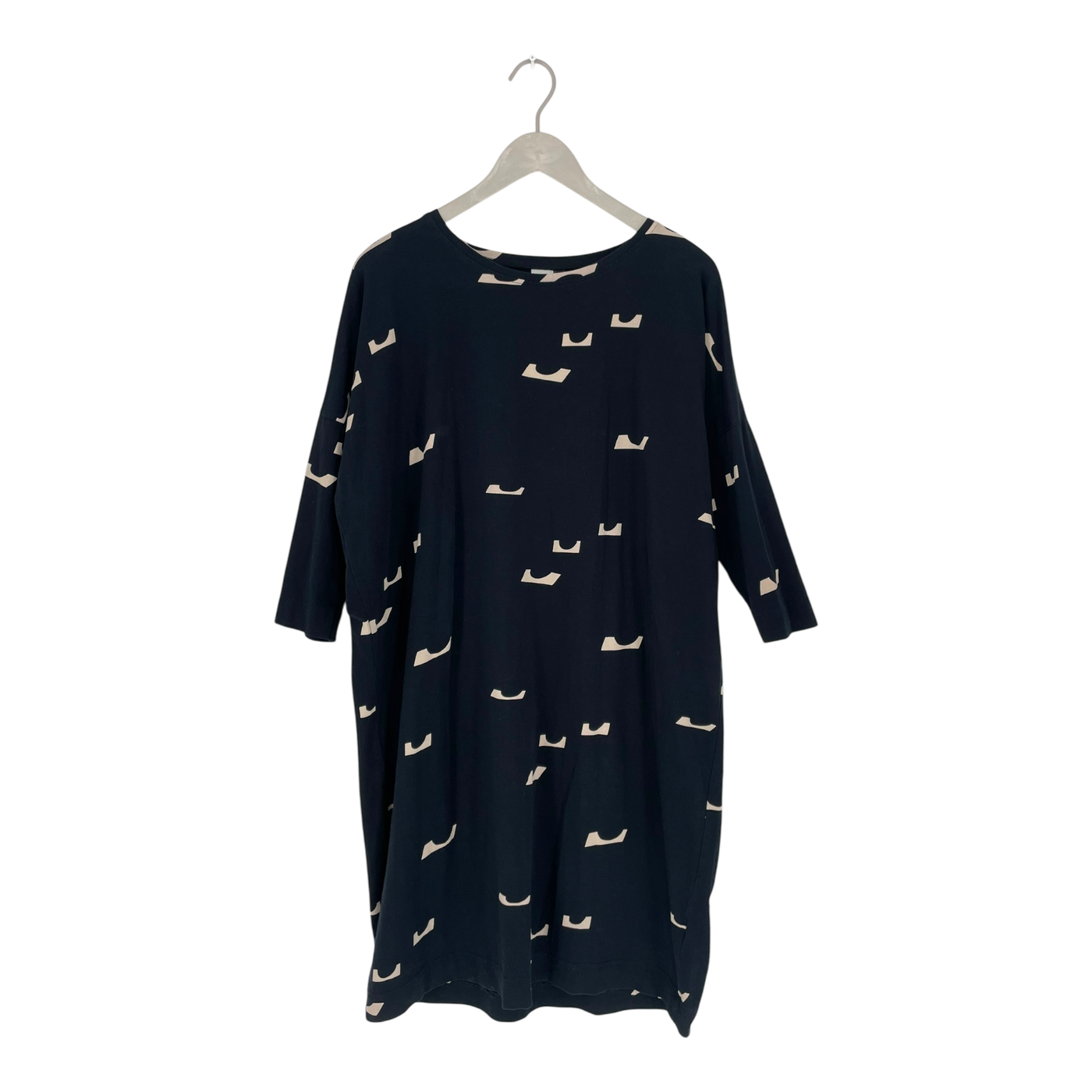 Papu tricot dress, black abstract | woman L