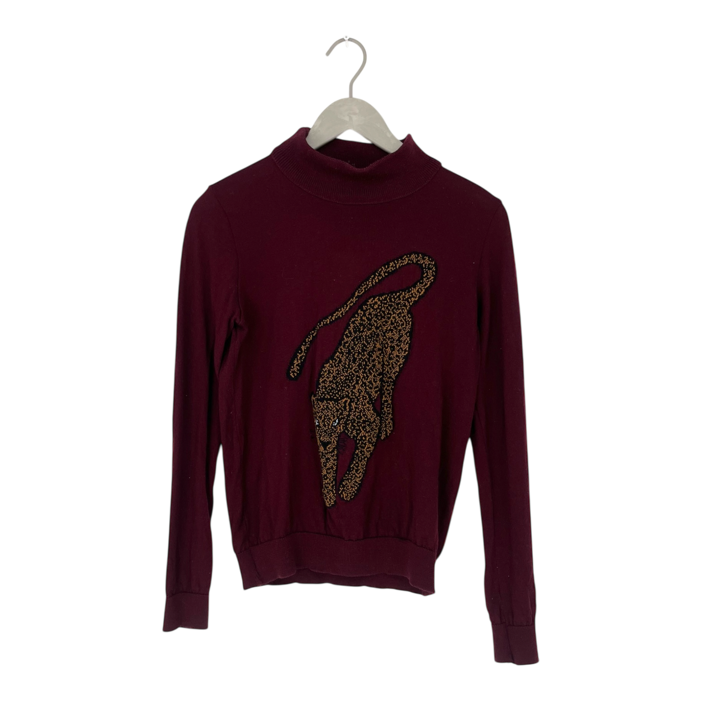 Uhana merino turtleneck sweater, leopard | woman XS