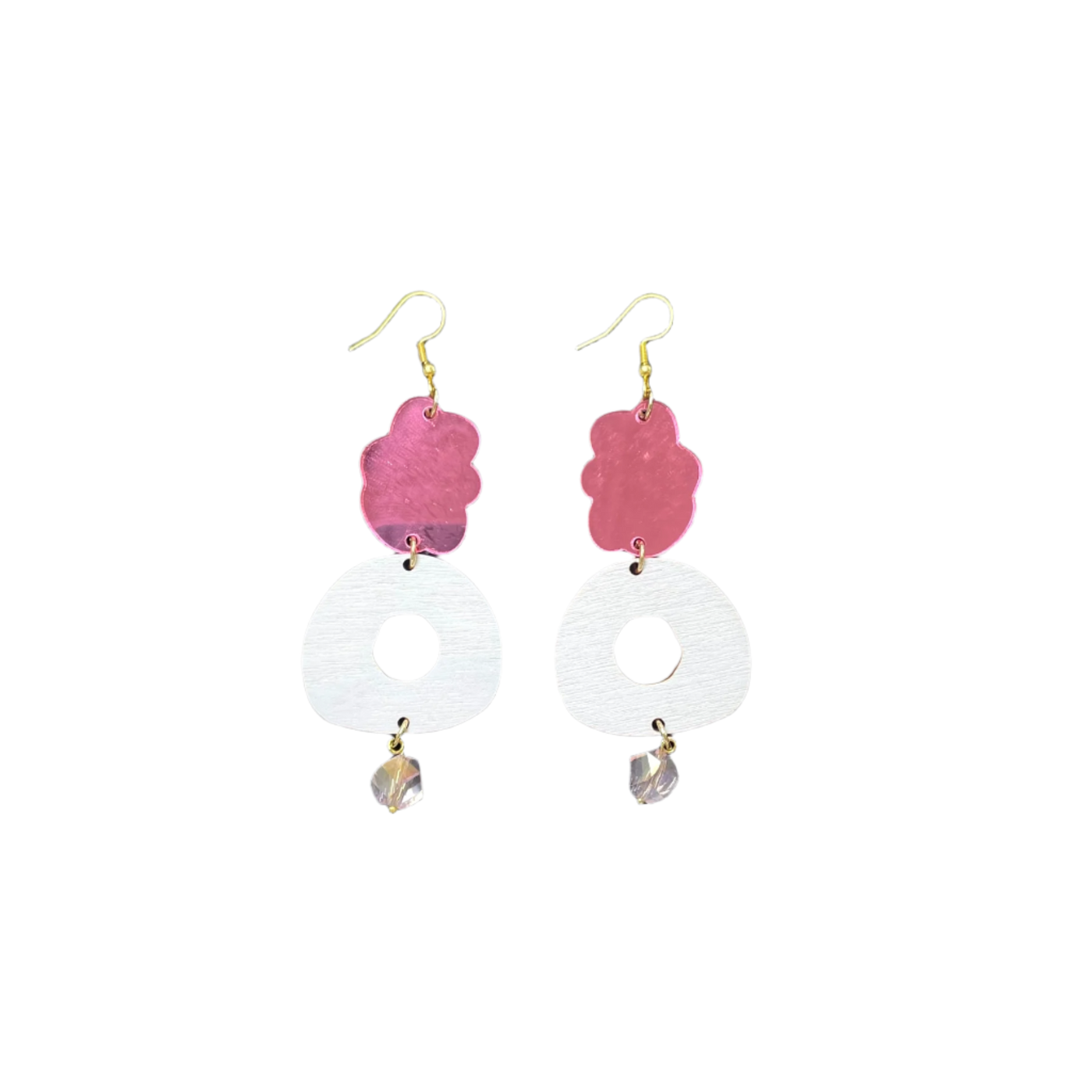 Maanantaimalli earrings, pink/baby blue | onesize