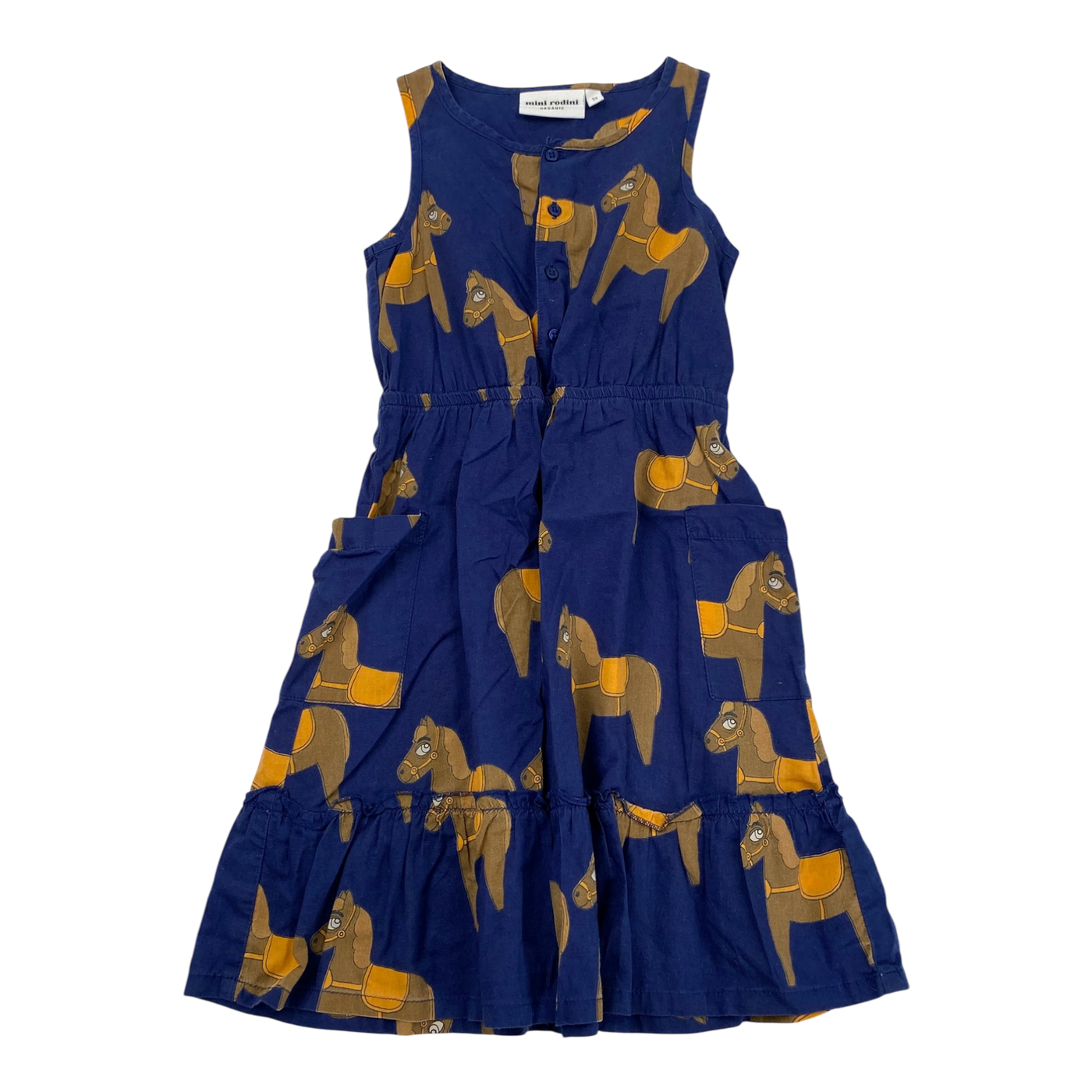 Mini Rodini woven dress, horse | 92/98cm