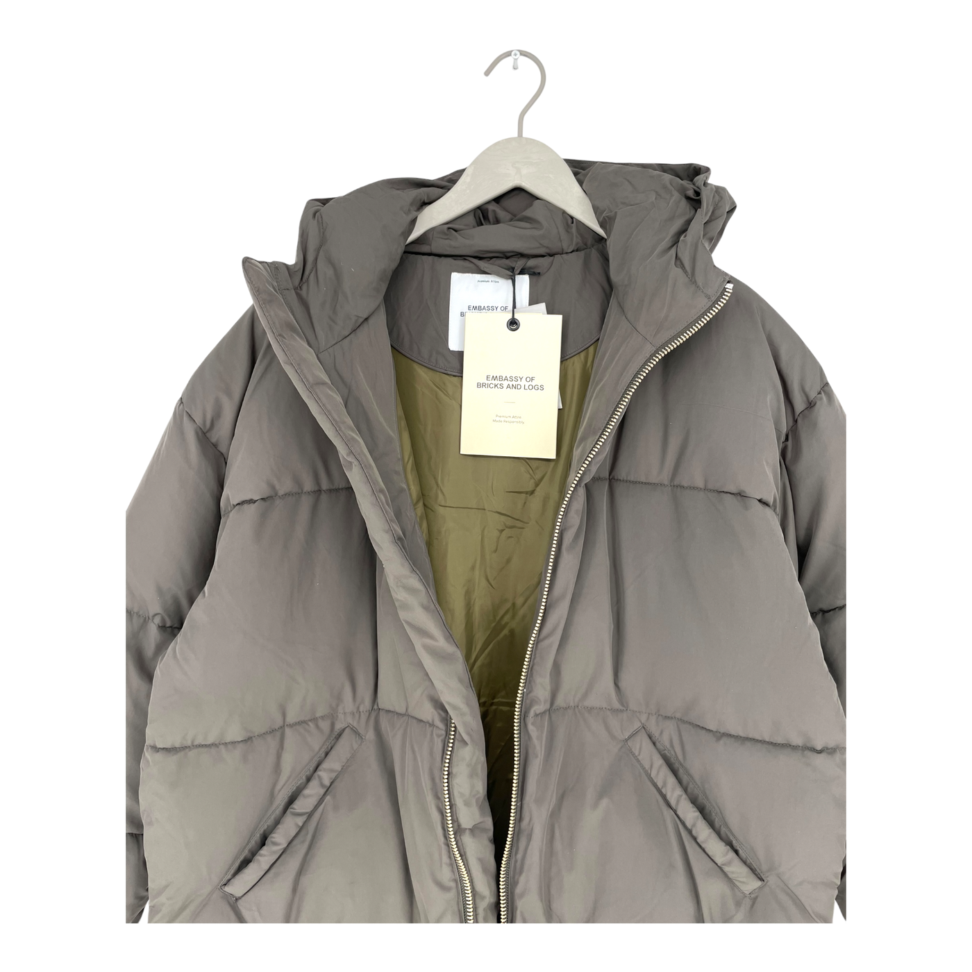 Embassy of Bricks and Logs elphin puffer jacket, brown | unisex M