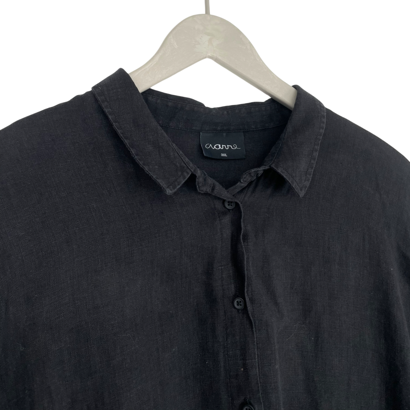 Aarre linen dress, black | woman 3XL