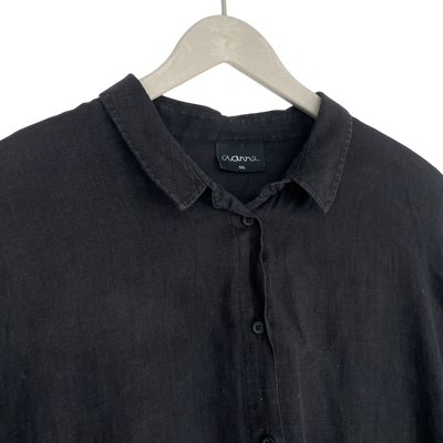 Aarre linen dress, black | woman 3XL