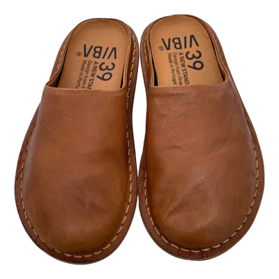 VIBAe Roma leather slippers, cognac brown | 39