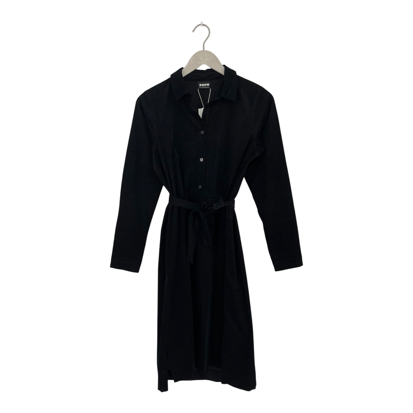 Papu corduroy shirt dress, black | woman XS
