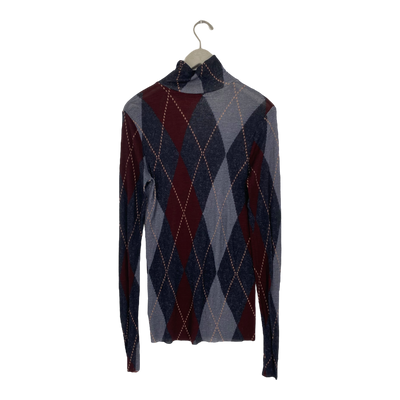 COS wool turtleneck shirt, argyle | woman L