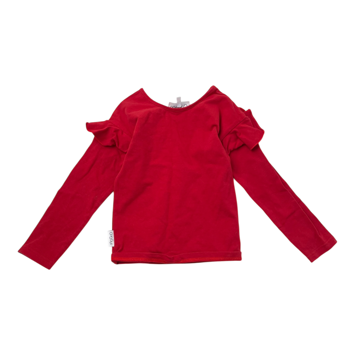 Gugguu frill shirt, red | 86cm