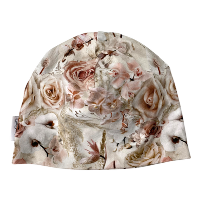 Gugguu beanie & scarf set, flowers | 52/53cm