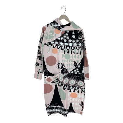 Papu giant split hoodie dress, pink & black | woman S