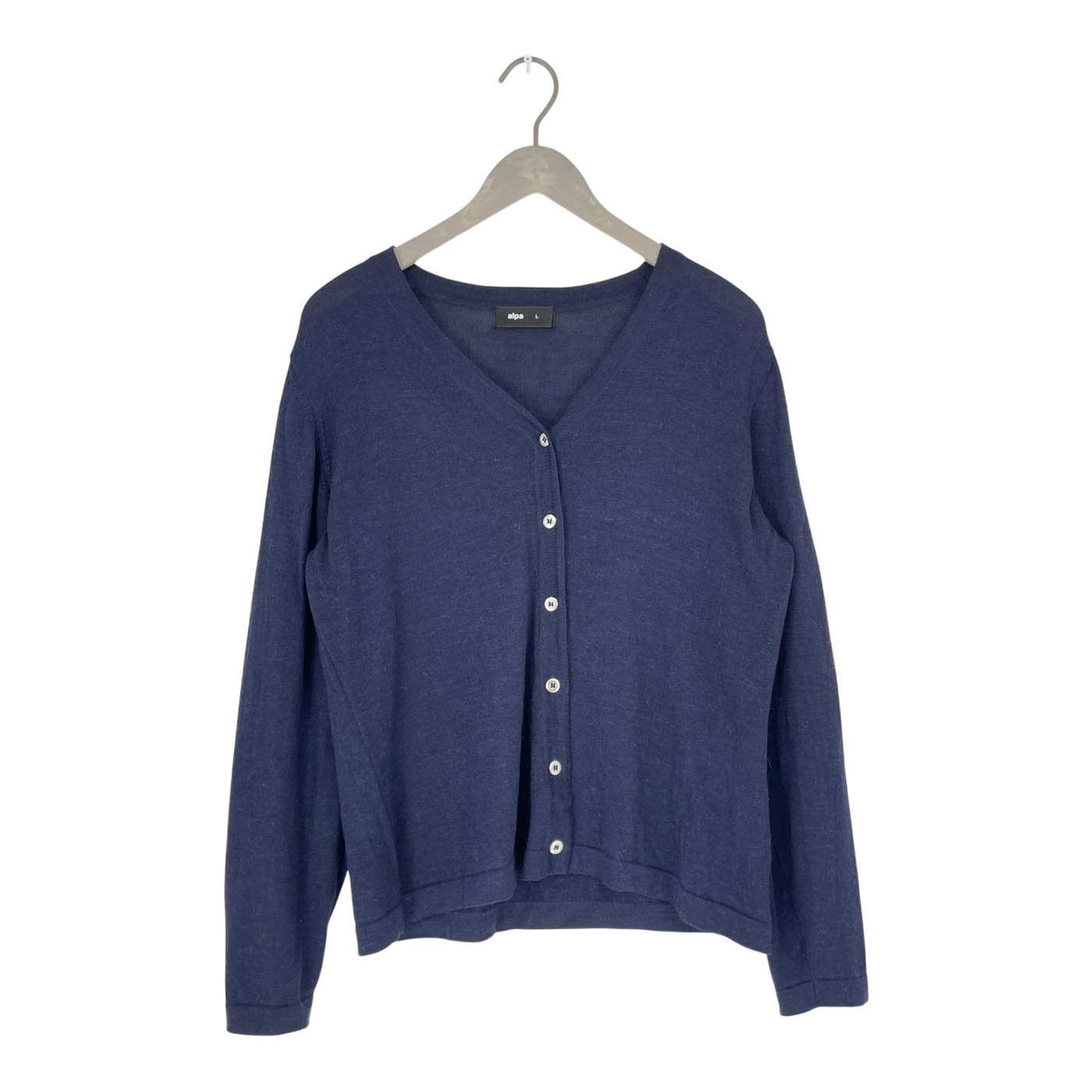 Alpa silent alpaca wool cardigan, midnight blue | woman L