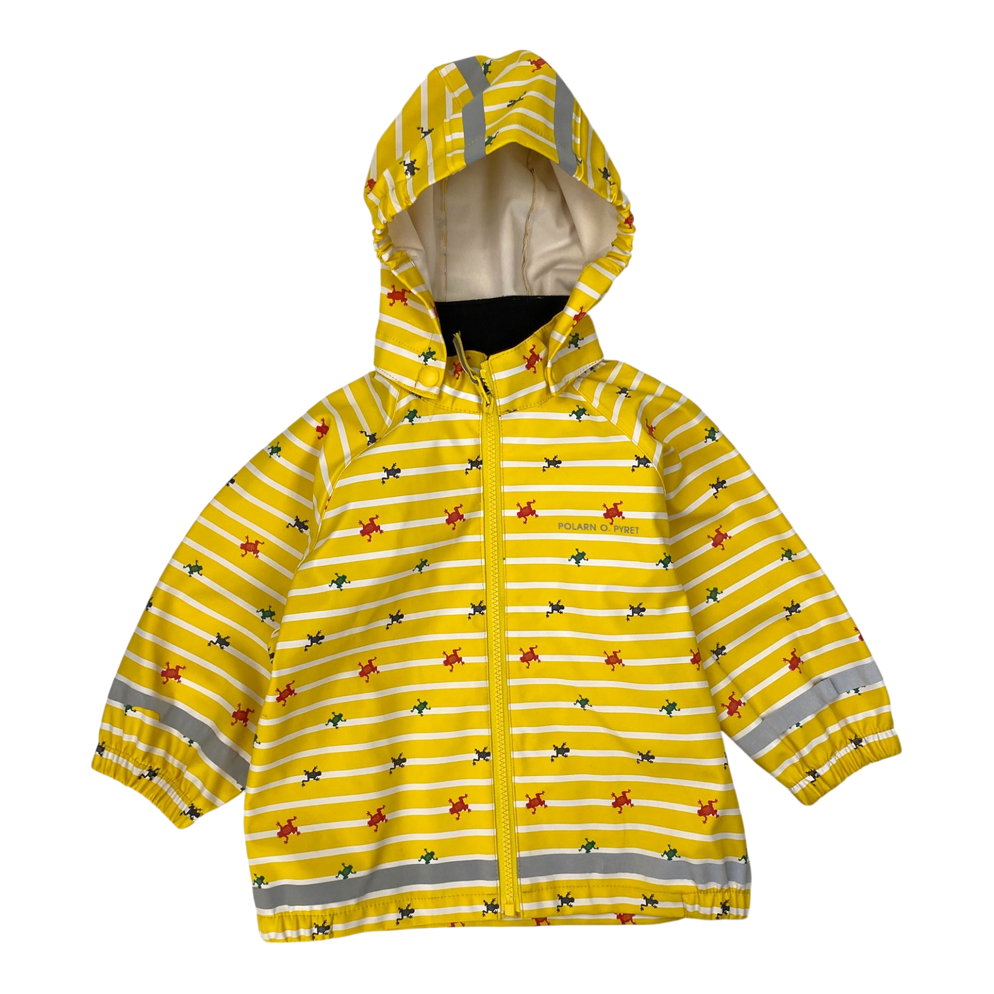 Polarn o. Pyret -Regenjacke, gelbe Streifen | 86/92 cm