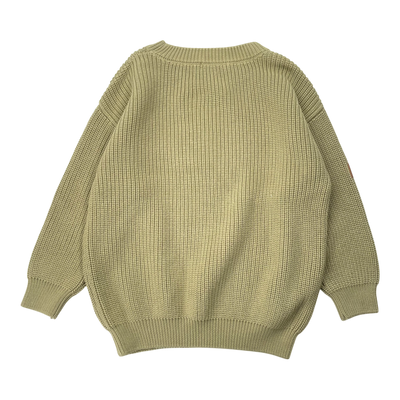 Metsola knitted sweater, olive | 122/128cm