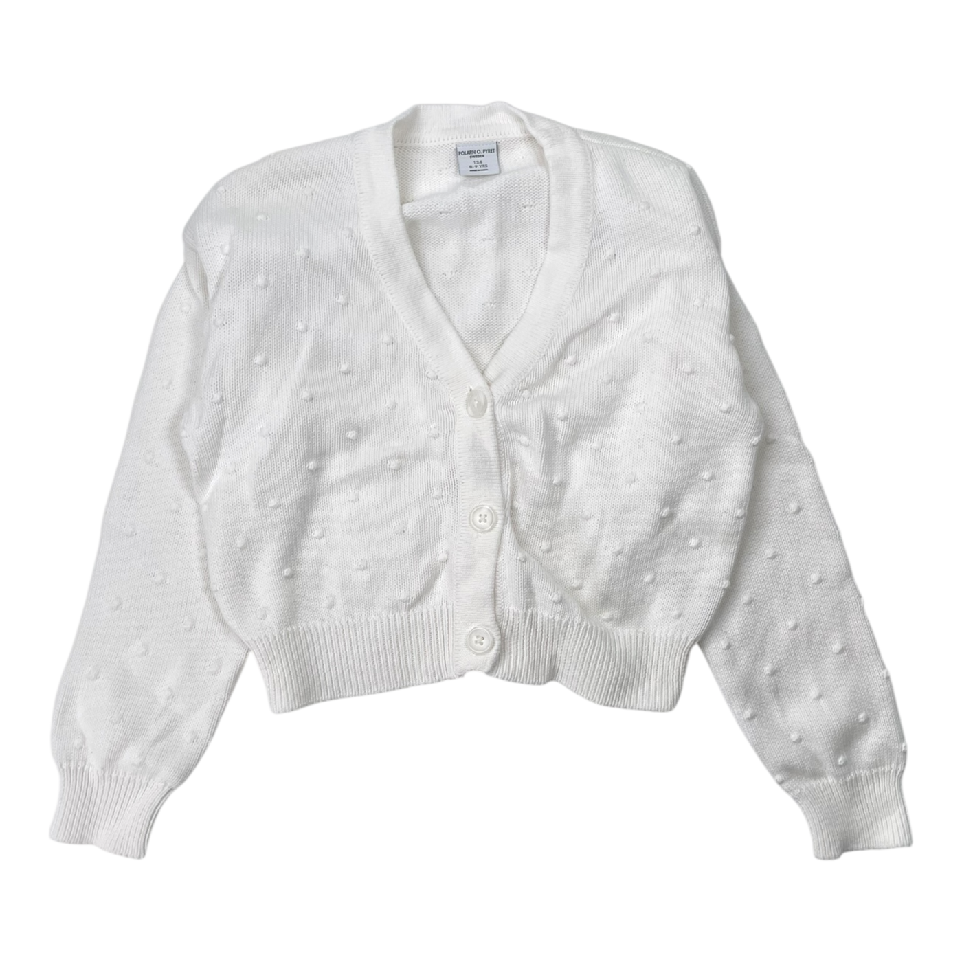 Polarn O. Pyret knit cardigan, white | 134cm