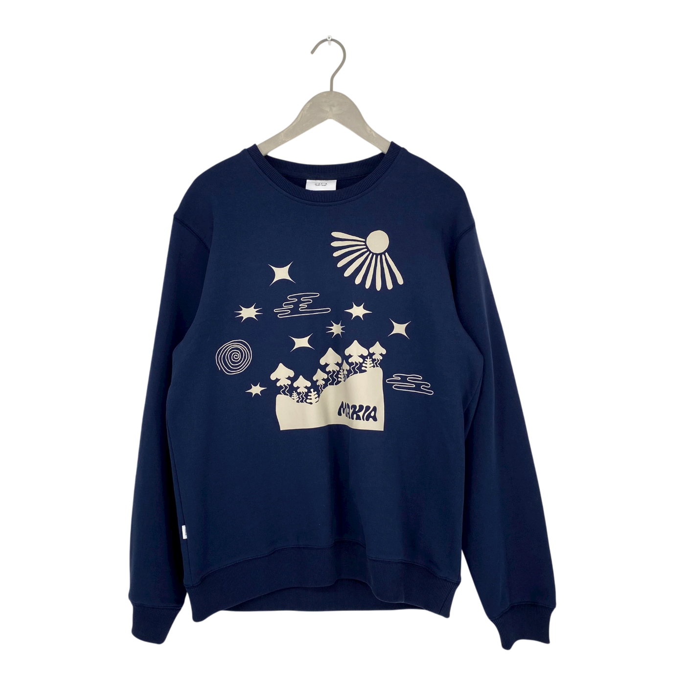 Makia curvature sweatshirt, dark navy | unisex M