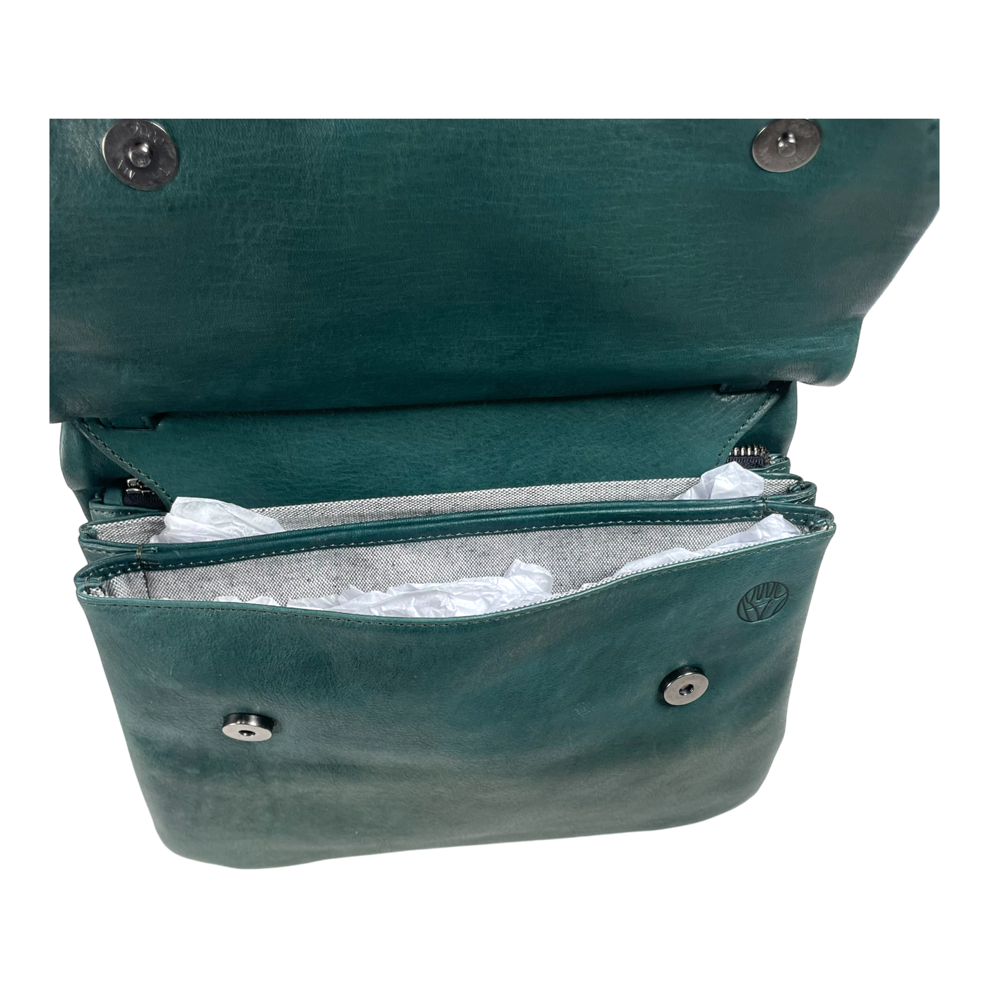 Harold's Bags leather chacoral smooth shoulder bag triple, petrol