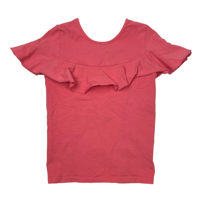 Gugguu frill t-shirt, coral | 116cm