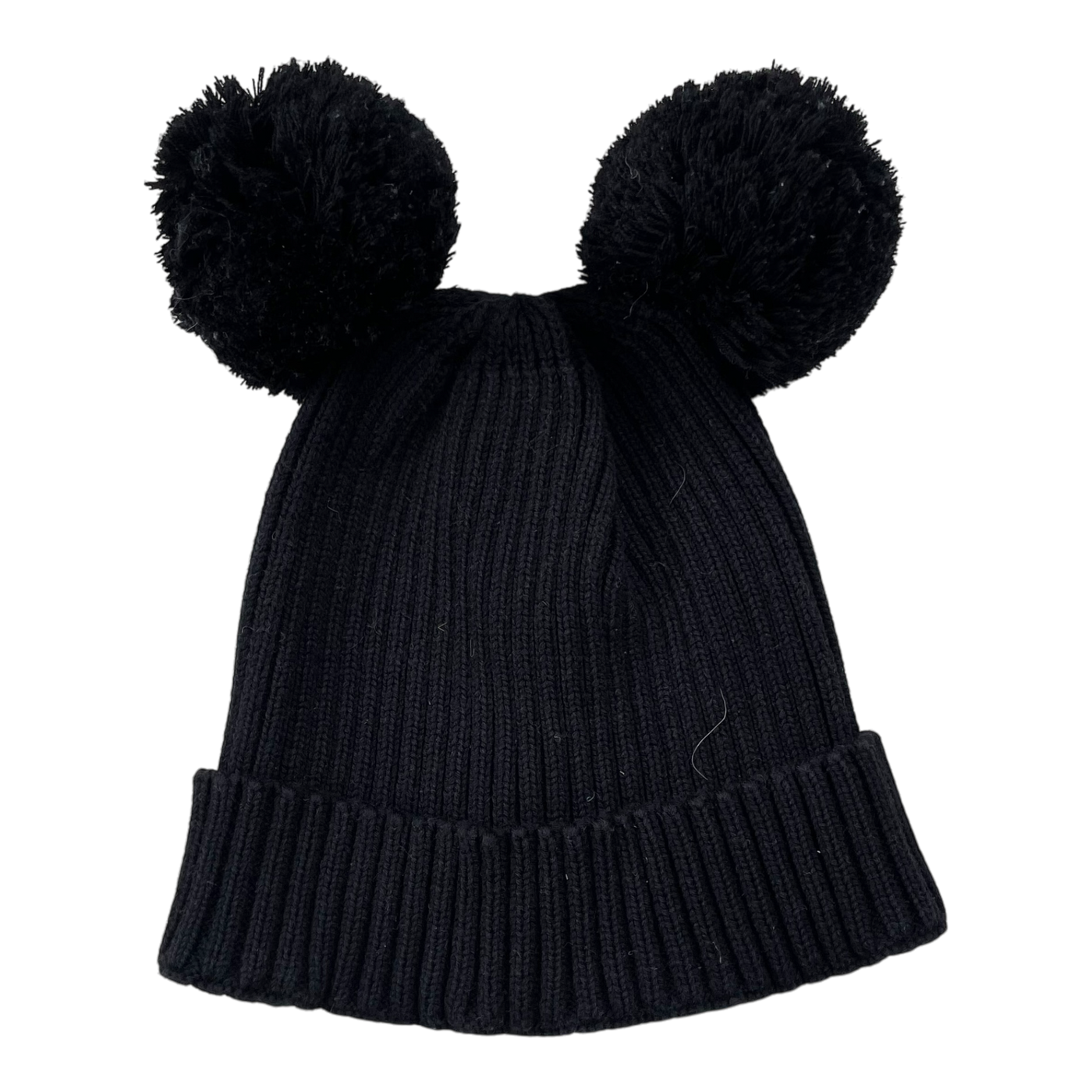 Mini Rodini pom knitted beanie, black | 52/54cm