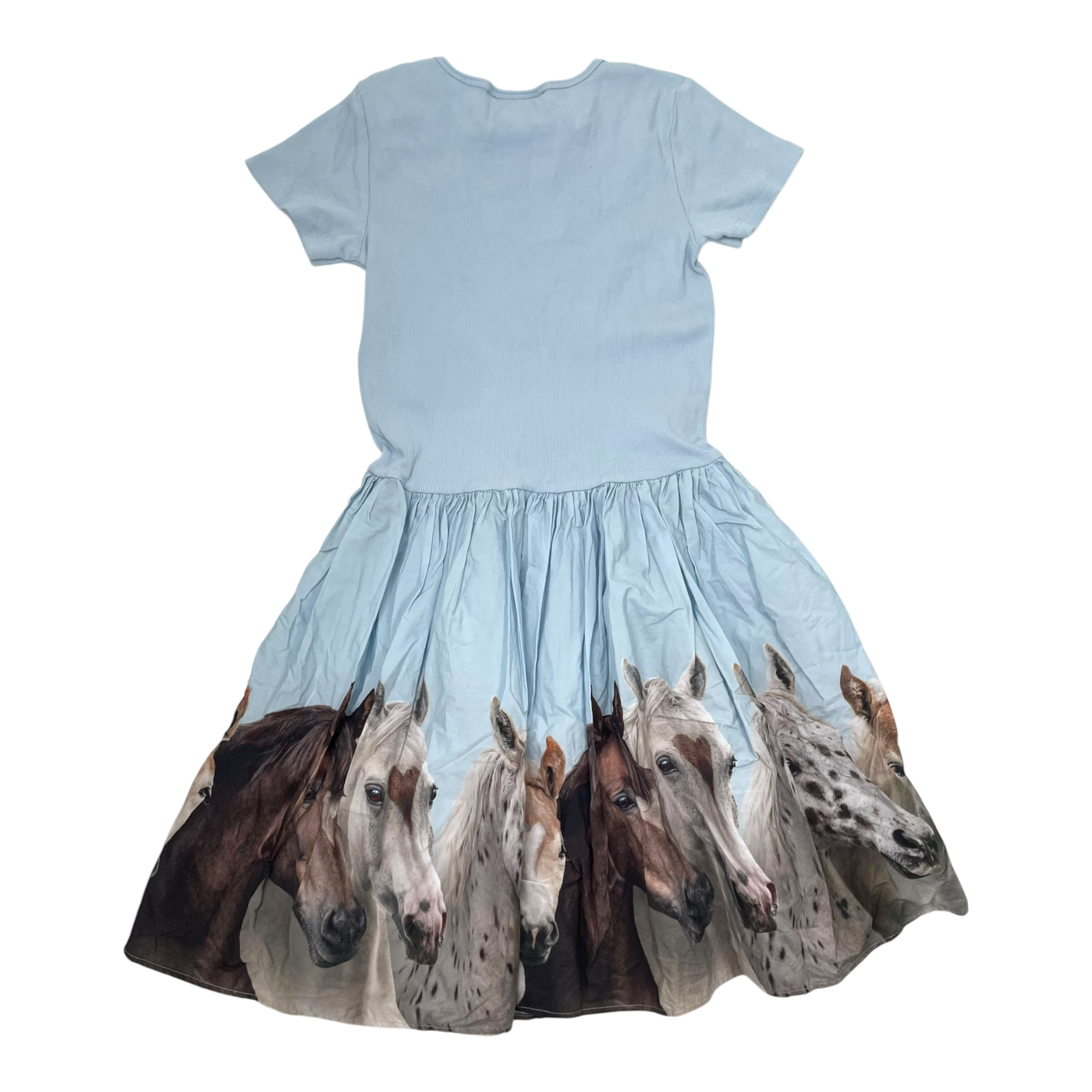 Molo woven cissa dress, blue horses | 146/152cm