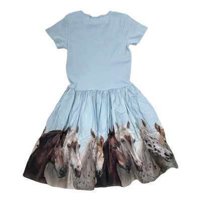 Molo woven cissa dress, blue horses | 146/152cm