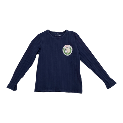 Mini Rodini rib shirt, navy blue | 104/110cm