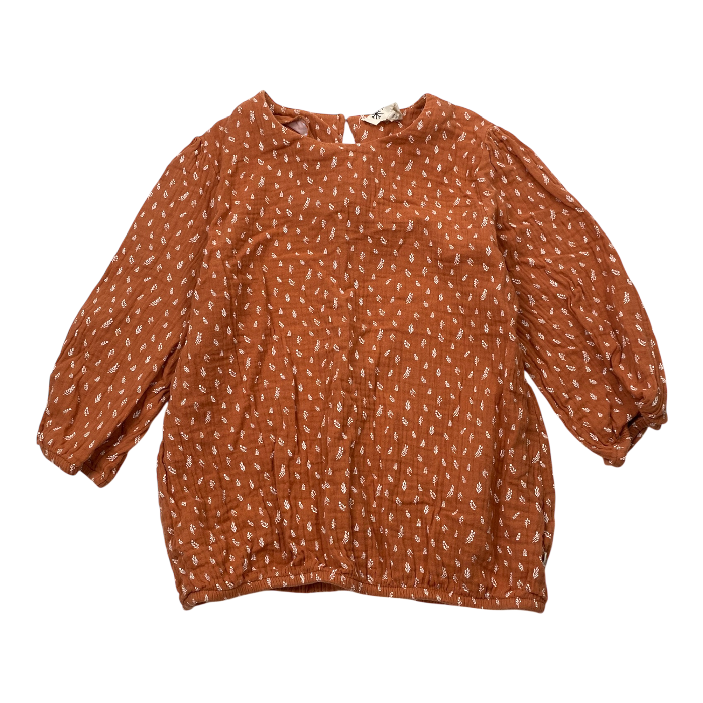 Kaiko muslin shirt, vintage leaf | 134/140cm