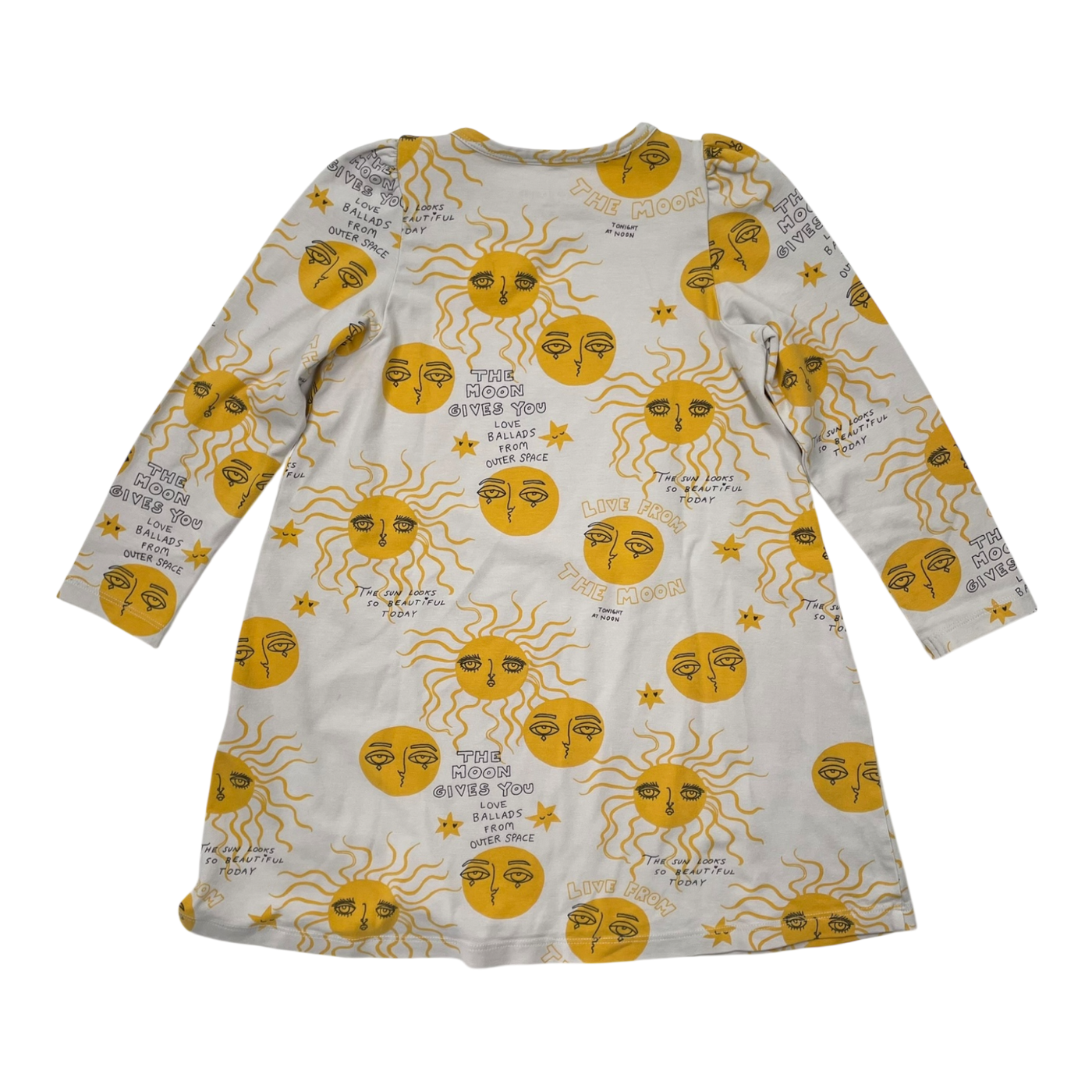 Mini Rodini dress, yellow moon | 104/110cm
