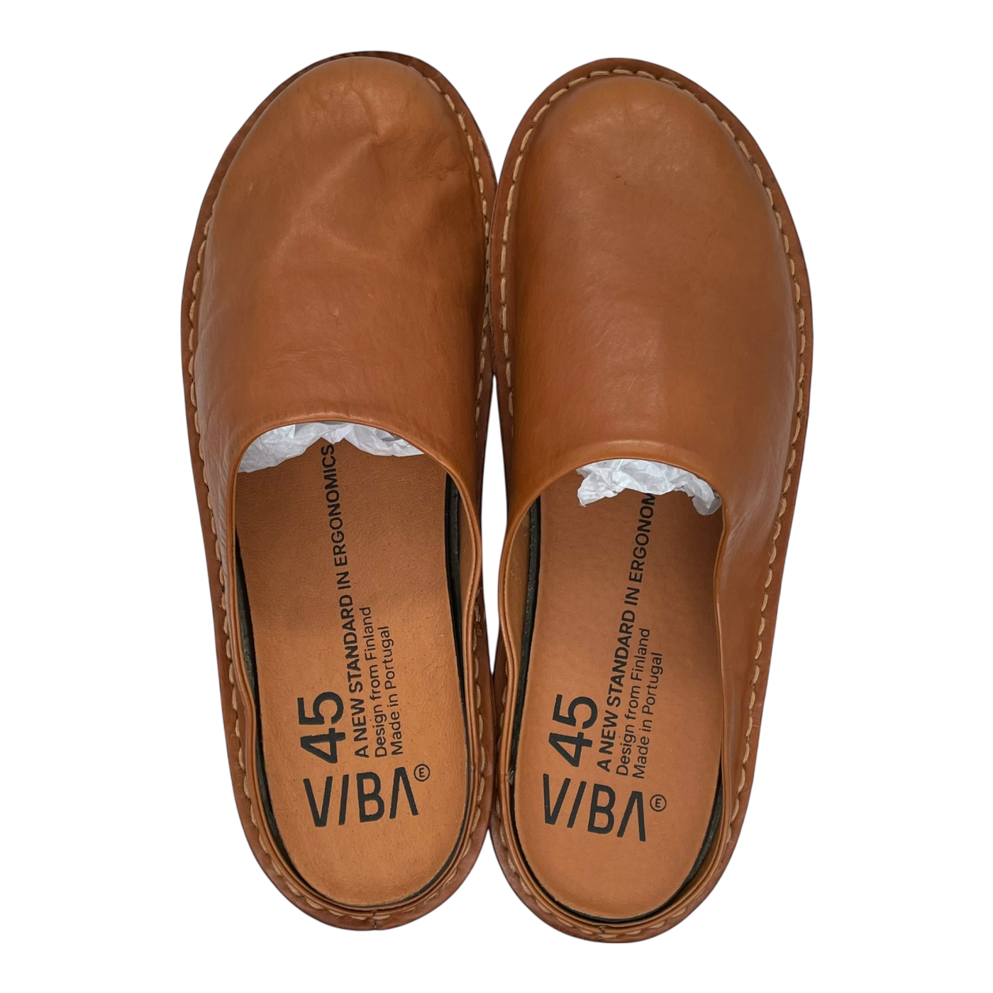 VIBAe Roma leather slippers, cognac brown | 45