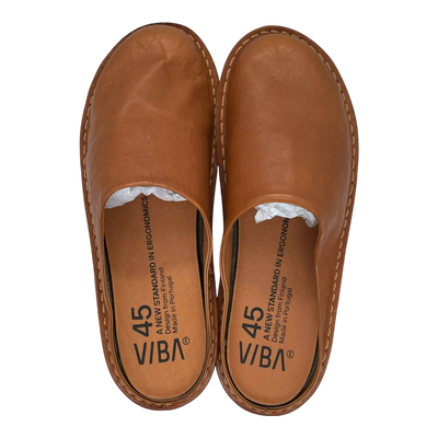 VIBAe Roma leather slippers, cognac brown | 45