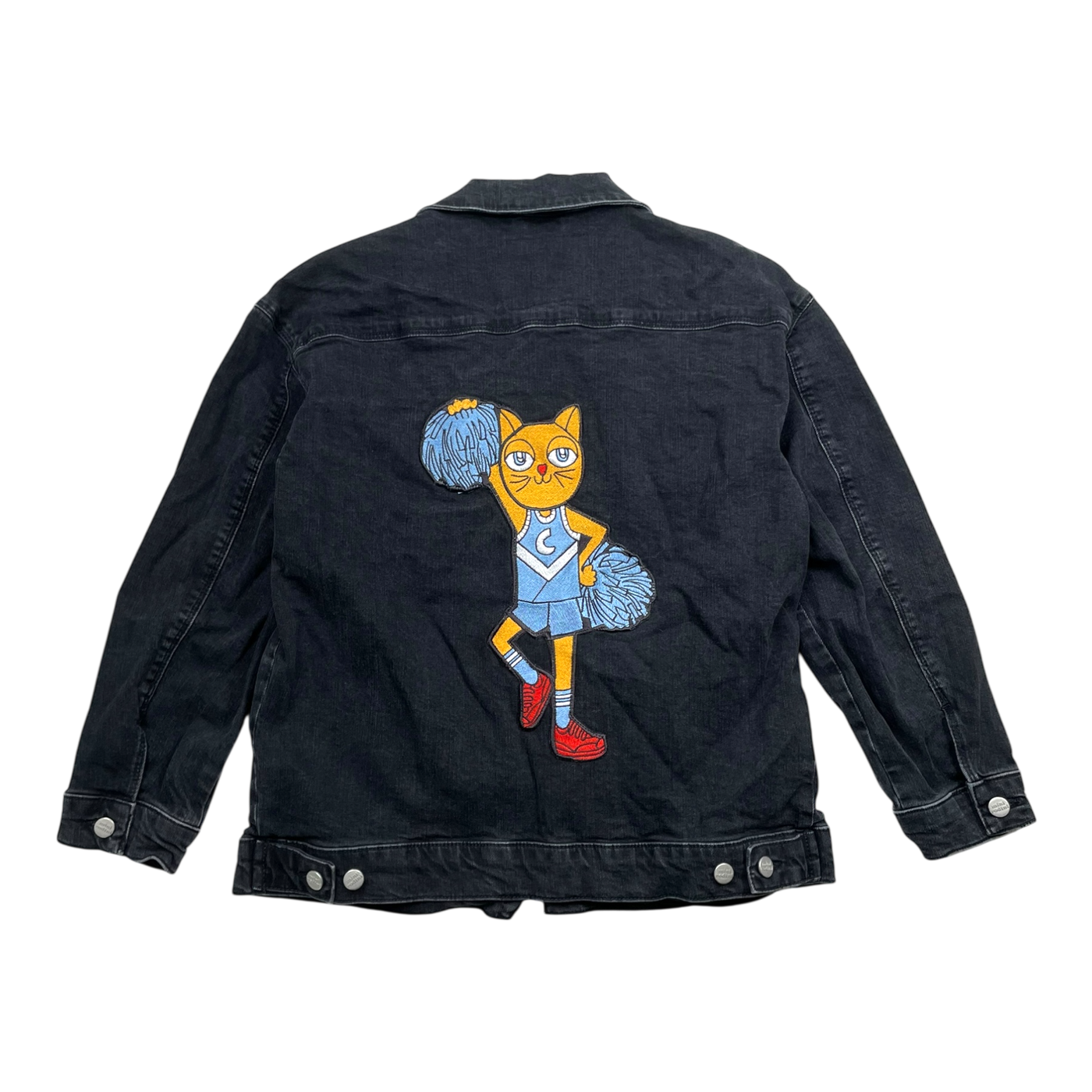 Mini Rodini denim jacket, cheer cat | 140/146cm
